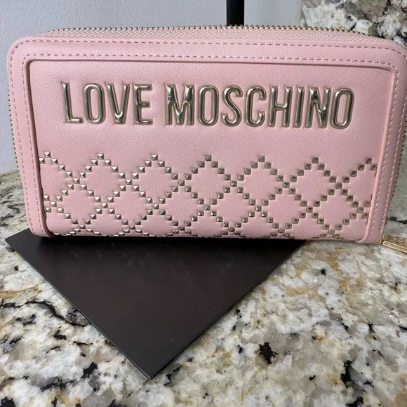 Love Moschino EUC Portafogli Pu Rosa Zip Around Wallet - Picture 14 of 14